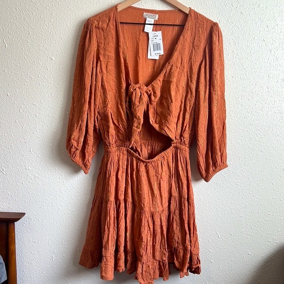 NEW! L SPACE Stay Golden Dress in Putty Size Medium - Picture 5 of 9